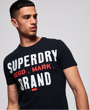 Superdry Eagle Registered Férfi Pólók Sötétkék | OVLJT5283